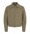 Bite Studios Wool Houndstooth Zip Jacket In Brown