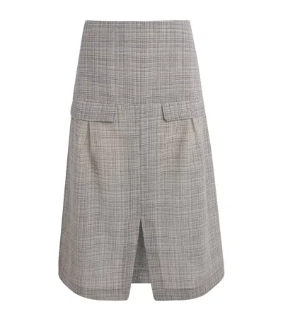 Bite Studios Wool Pocket Midi Skirt In Blue