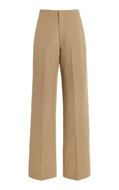 Bite Studios Wool-twill Worker Trousers In Brown