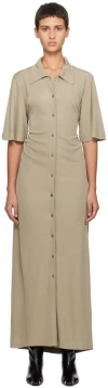 Bite Taupe Naked Back Maxi Dress In Sage Khaki 4017