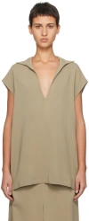 Bite Taupe Throw On T-shirt In Sage Khaki 4017