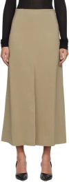 Bite Taupe Vented Maxi Skirt In Sage Khaki 4017