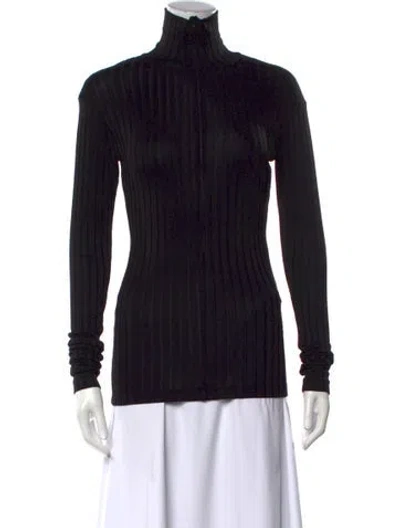 Pre-owned Bite Turtleneck Long Sleeve Top In Black