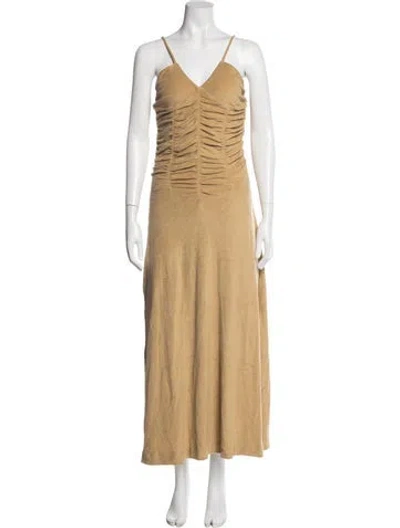 Pre-owned Bite V-neck Long Dress W/ Tags In Neutral