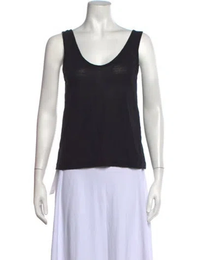 Pre-owned Bite V-neck Sleeveless Top In Black
