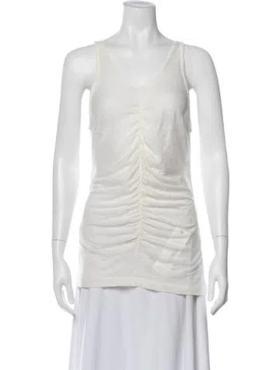 Pre-owned Bite V-neck Sleeveless Top In Gray