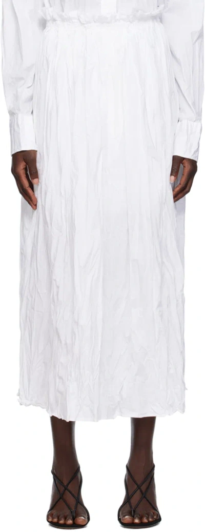 Bite White Crease Midi Skirt In True White 0000
