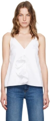 Bite White Multi Slit Frill Tank Top In White 0000
