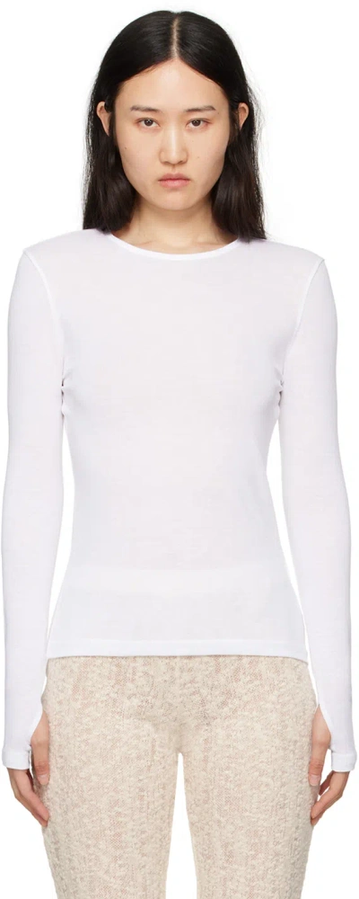 Bite White Transparent Long Sleeve T-shirt In White 0000