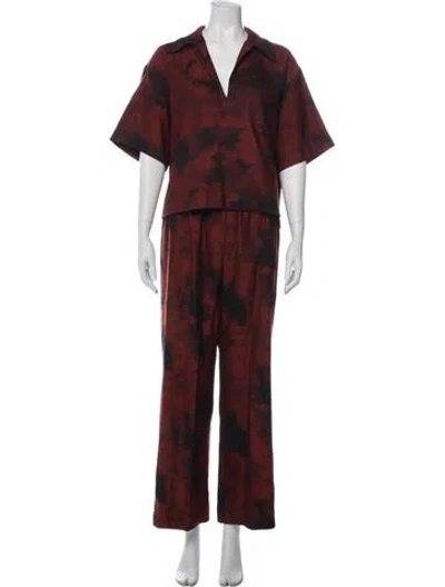 Pre-owned Bite Wool Tie-dye Print Pant Set In Brown