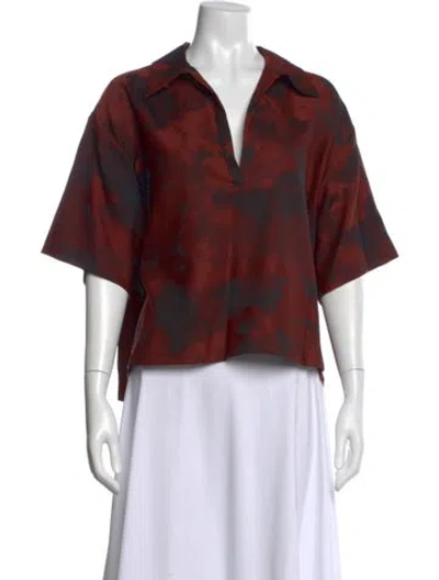 Pre-owned Bite Wool Tie-dye Print Top In Red