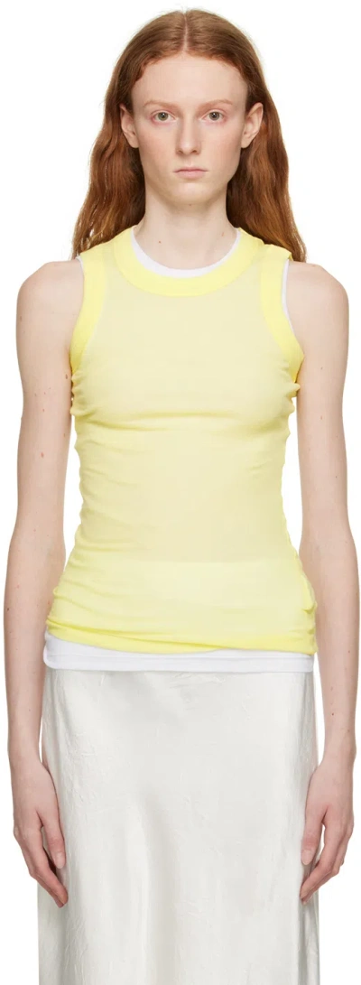 Bite Yellow Semi-sheer Tank Top In Lemonade