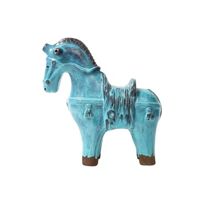 Pre-owned Bitossi 1960s Aldo Londi For  Rosenthal Netter Ceramic Horse, Signed In Blue