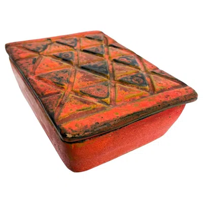 Pre-owned Bitossi 1960s  Aldo Londi Italian Red Ceramic Box Italy