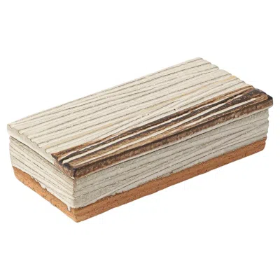Pre-owned Bitossi 1970s Aldo Londi For  Rosenthal Netter Ceramic Box, Signed In Sand