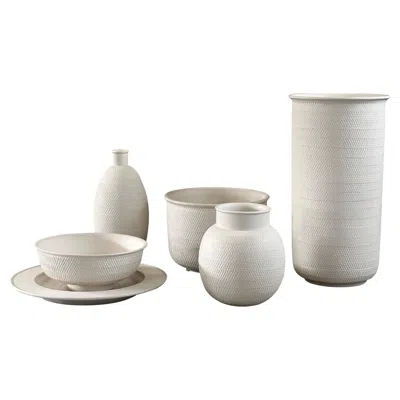 Pre-owned Bitossi 1980s  White Ceramic Set With Beautiful Texture, Pristine Condition