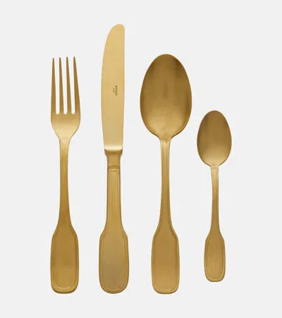 Bitossi 24-piece Stainless Steel Flatware Set In Gold