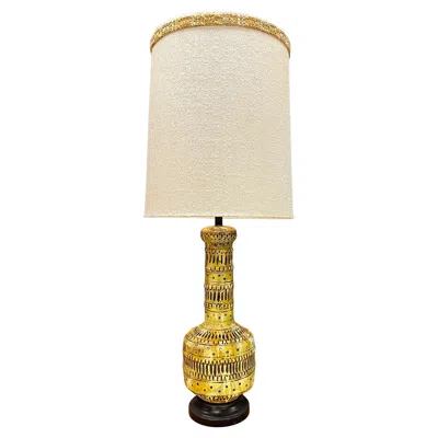Pre-owned Bitossi 60s Psychedelic Era Polychromed Plaster Lamp Flower Power Yellow Mod As Panton