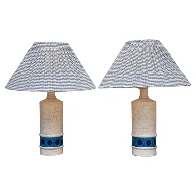 Pre-owned Bitossi A Pair Of Mid-century Ceramic Table Lamps By  In Transparent