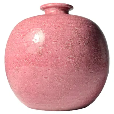 Pre-owned Bitossi A Rose  Ceramic Vase By Aldo Londi In Red