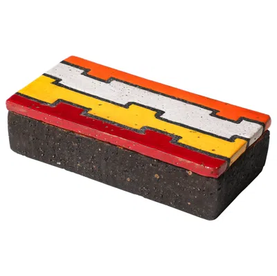 Pre-owned Bitossi Aldo Londi  Decorative Box, Ceramic, Líneas Rotas, Italy, 1960s In Red