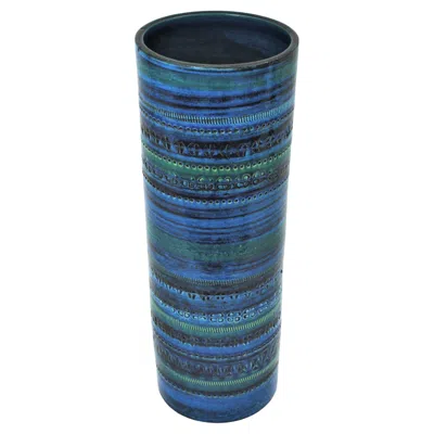 Pre-owned Bitossi Aldo Londi  Rimini Blue Glazed Ceramic Xl Vase, Italy 1960