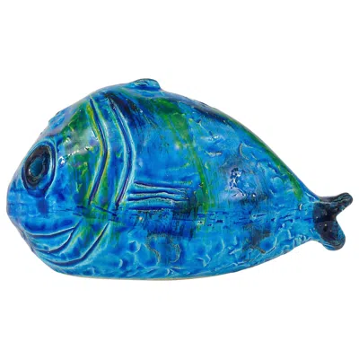 Pre-owned Bitossi Aldo Londi  Rimini Blue Glazed Fish Sculpture Figurine, Italy, 1950s