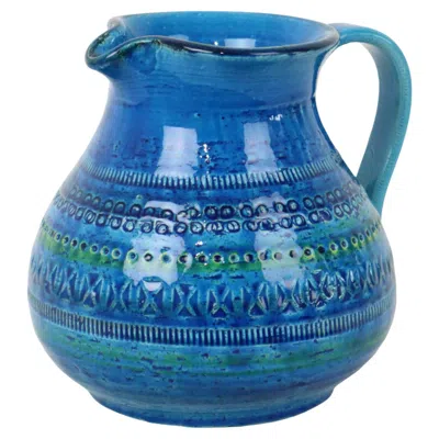 Pre-owned Bitossi Aldo Londi  Vase Ear Vase Jug Rimini Blue Earthenware Italy Sixties