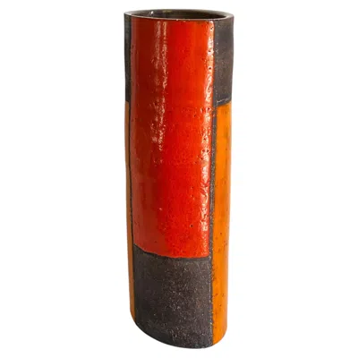Pre-owned Bitossi Aldo Londi For  “mondrian” Ceramic Vase, Italy, Circa 1960s In Red