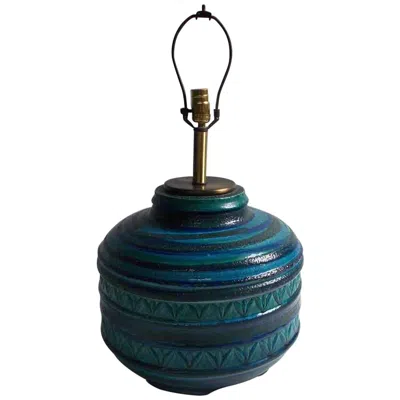 Pre-owned Bitossi Aldo Londi For  Rimini Blue Lamp