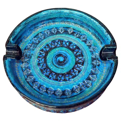 Pre-owned Bitossi Aldo Londi Rimini Blu Ashtray By , Mid-century Modern Italy In Blue