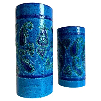 Pre-owned Bitossi Aldo Londi Rimini Blu Ceramic Vases, , Italy, 1960s In Blue