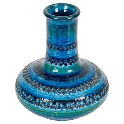 Pre-owned Bitossi Aldo Londi Rimini Blue Decorative Ceramic Vase For , Italy, 1960s