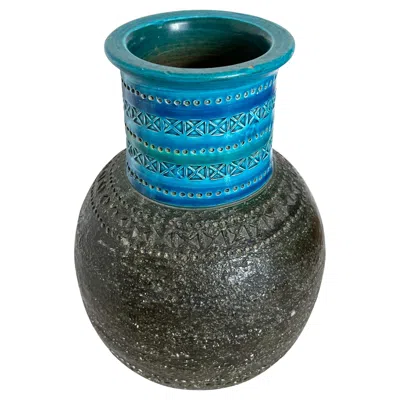 Pre-owned Bitossi Aldo Londi Rimini Blue Vase For , Italy