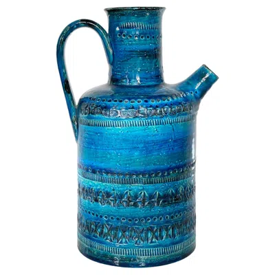 Pre-owned Bitossi Aldo Londi Rimini Blue Water Jug For , Italy, 1950's