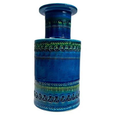 Pre-owned Bitossi Aldo Londi Terracotta Ceramic Rimini Blue Vase For , Italy, 1960s