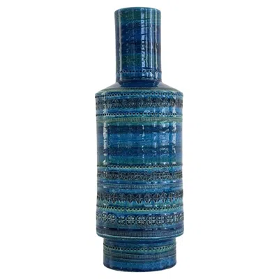 Pre-owned Bitossi Aldo Londi Xl Vase In Rimini Blue Decor For , 1960s