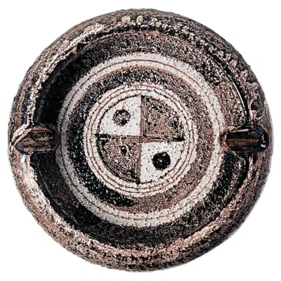 Pre-owned Bitossi Ashtray Designed By Aldo Londi For Rosenthal Netter, Made In Italy In Black