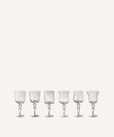 Bitossi Assorted Style Goblets Set Of 6