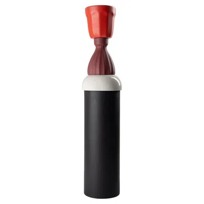 Pre-owned Bitossi Bittosi Bordeaux /rosso Opaco Vaso By Nathalie Du Pasquier In Black