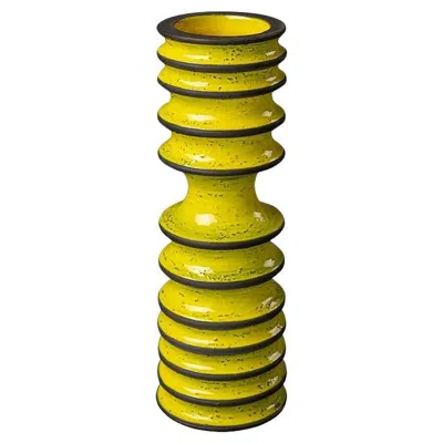 Pre-owned Bitossi Bittosi Ceramic Revolver Vase By Christoph Radl In Yellow
