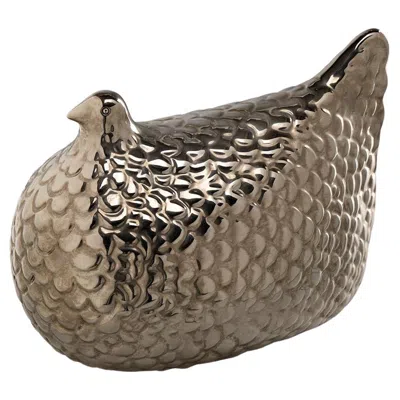 Pre-owned Bitossi Bittosi Limited Edition Of 149 Ceramic Hen-shaped Figure By Aldo Londi In Gray