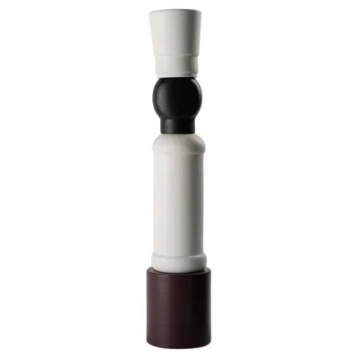 Pre-owned Bitossi Bittosi Marrone/bianco/nero Opaco Vaso By Nathalie Du Pasquier In Black