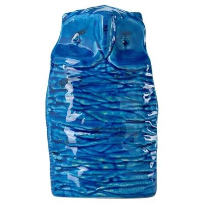 Pre-owned Bitossi Blu Owl Figurine By Aldo Londi In Blue