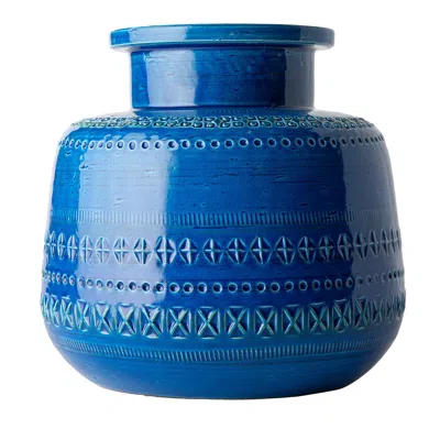Pre-owned Bitossi Blue Decorative Vase By Aldo Londi