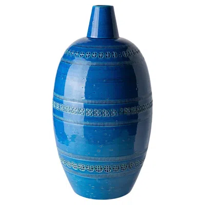 Pre-owned Bitossi Blue Egg Decorative Vase By Aldo Londi