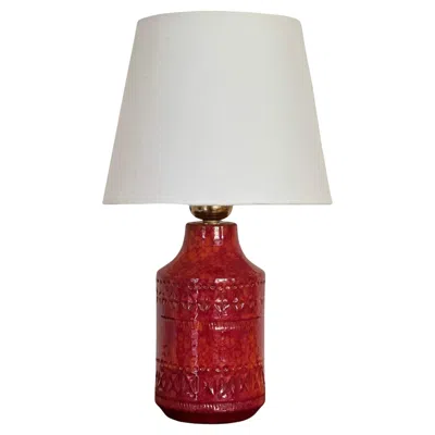 Pre-owned Bitossi Bold Red Swedish Mid-century Ceramic Table Lamp. 1960s.