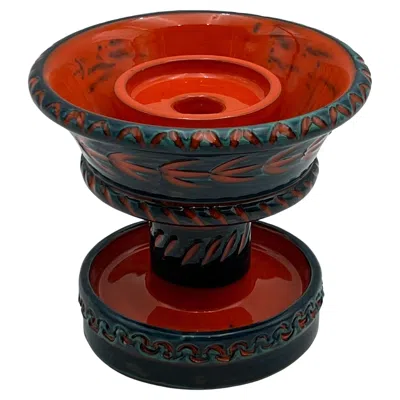 Pre-owned Bitossi C.1960s Rare  Candle Holder By Aldo Londi (1911-2003), Italy In Black