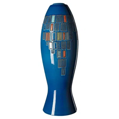 Pre-owned Bitossi Capogrossi Blue Vase By Aldo Londi