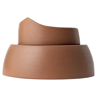 Pre-owned Bitossi Cappello Da Preti Collection - Modular Ceramic Sculpture By Thomas Fos In Brown